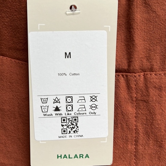 Halara High Waisted Plicated Split Hem Wide Leg Palazzo Capri Pants Medium Rust - Picture 7 of 11